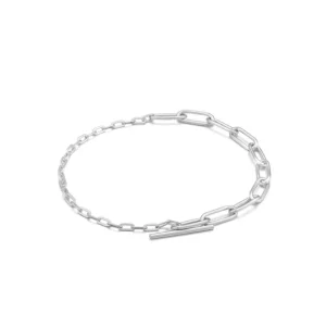 Ania Haie Chain Reaction schakelarmband - Mixed Link T-Bar Silver B021-02H