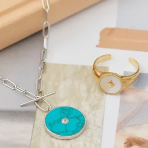 Ania Haie Hidden Gem ketting met hanger - Turquoise T-Bar Silver N022-04H