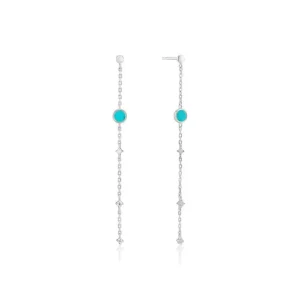 Ania Haie Hidden Gem oorbellen - Turquoise Drop Silver E022-02H