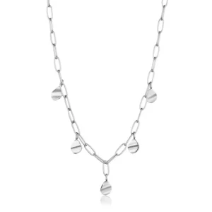 Ania Haie Metal Crush ketting met hanger - Crush Drop Discs Silver N017-02H