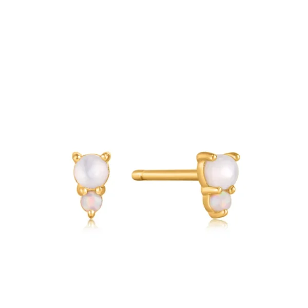 Ania Haie Rising Star oorbellen - MoP and Kyota Opal Stud Verguld E034-02G
