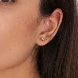 Ania Haie Rising Star oorbellen - MoP and Kyota Opal Stud Verguld E034-02G
