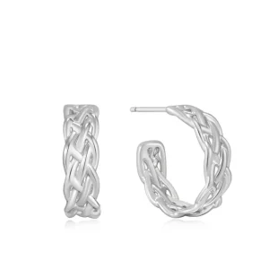 Ania Haie Ropes & Dreams oorbellen - Silver Rope Chunky Hoop Silver E036-05H