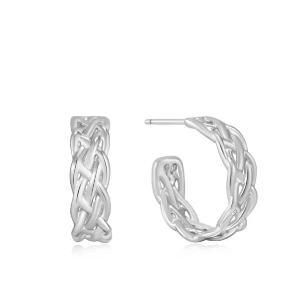 Ania Haie Ropes & Dreams oorbellen - Silver Rope Chunky Hoop Silver E036-05H