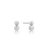 Ania Haie Spaced Out oorbellen - Silver Orb Sparkle Silver E045-01H-CZ