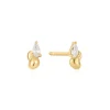 Ania Haie Taking Shape oorbellen - Goldplated Twisted Wave Stud Verguld E050-02G