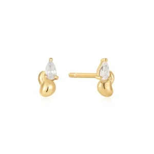 Ania Haie Taking Shape oorbellen - Goldplated Twisted Wave Stud Verguld E050-02G