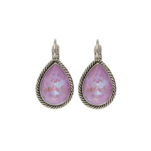 Camps & Camps Zilverkleurige oorbellen - Crystal Lavender 1A963 CLV
