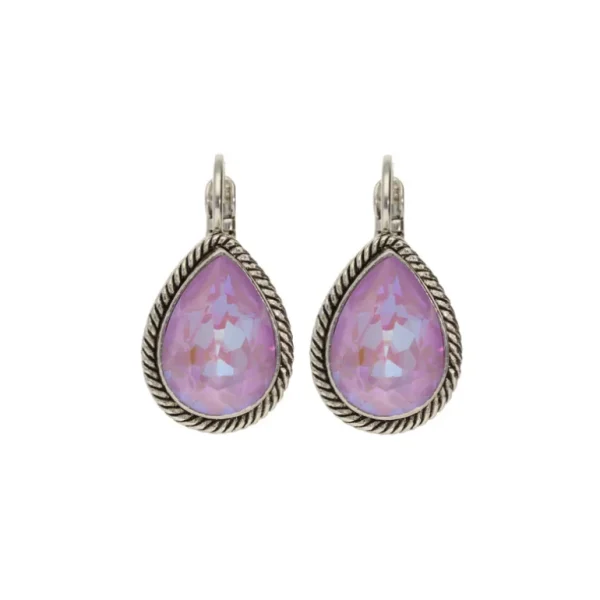 Camps & Camps Zilverkleurige oorbellen - Crystal Lavender 1A963 CLV