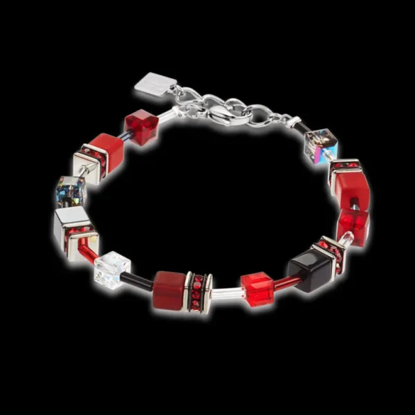 Coeur de Lion Armband - Red-Grey 4014/30-0312