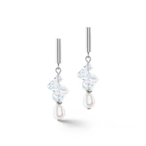 Coeur de Lion Oorbellen - White-Silvercolour 1124/21-1417