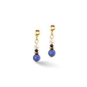 Coeur de Lion Oorbellen - Blue-Goldcolour 1109/21-0700