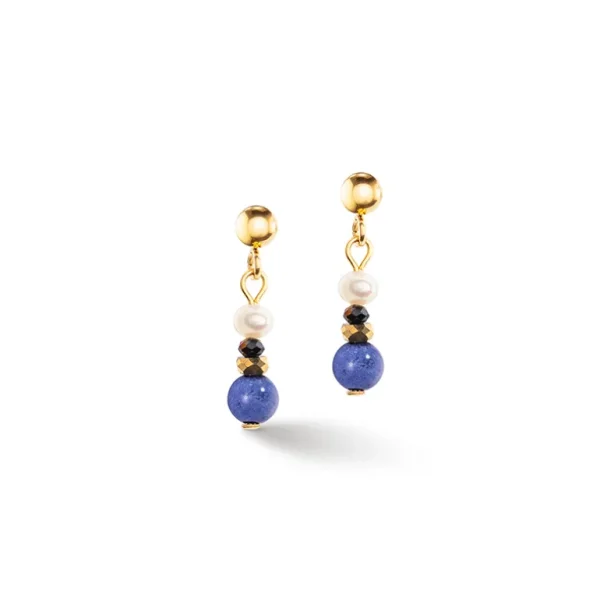 Coeur de Lion Oorbellen - Blue-Goldcolour 1109/21-0700