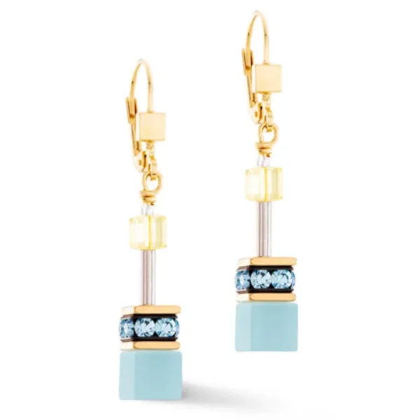 Coeur de Lion Oorbellen - Turquoise-Yellow 2838/20-0601