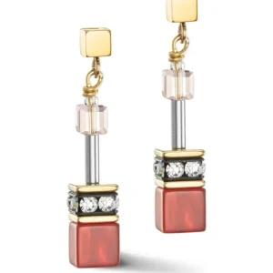 Coeur de Lion Oorbellen - Red-Beige 4905/21-0310