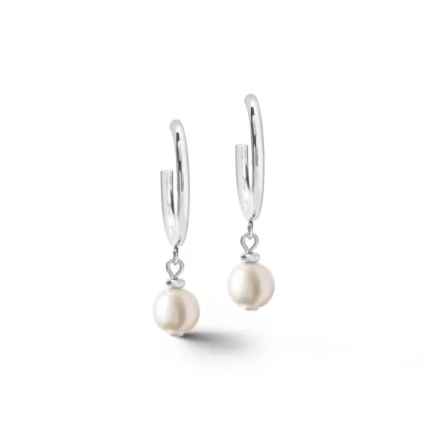 Coeur de Lion Oorbellen - White-Silvercolour 1100/21-1417