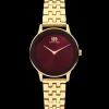Danish Design Nostalgi 1988 dameshorloge Gold Burgundy Link IV97Q1288