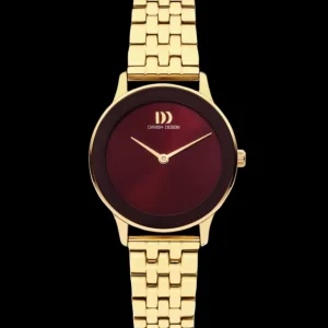 Danish Design Nostalgi 1988 dameshorloge Gold Burgundy Link IV97Q1288