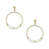 Fossil Geel vergulde stalen Vintage Summer oorbellen - Beaded (NS Wit) JF03762710