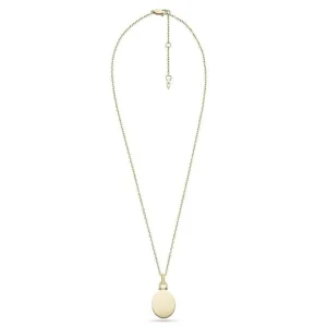 Fossil Geel vergulde stalen Drew ketting met hanger JF04173710
