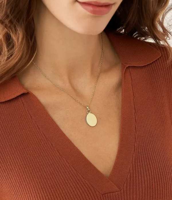 Fossil Geel vergulde stalen Drew ketting met hanger JF04173710