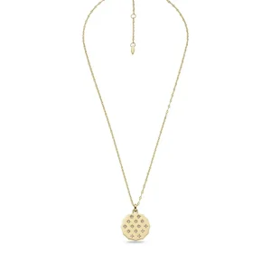 Fossil Geel vergulde stalen Sadie ketting met hanger - Zon en ster (CZ Wit) JF04382710