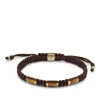 Fossil Stalen All Stacked Up armband - Beaded (Tijgeroog Bruin) JF04471710