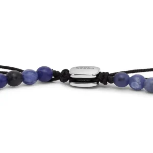 Fossil Stalen armband - Beaded (Sodaliet Blauw) JF04414040