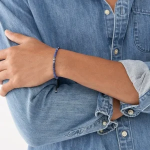 Fossil Stalen armband - Beaded (Sodaliet Blauw) JF04414040
