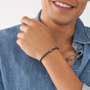 Fossil Stalen armband - Beaded (Malachiet Groen) JF04415040