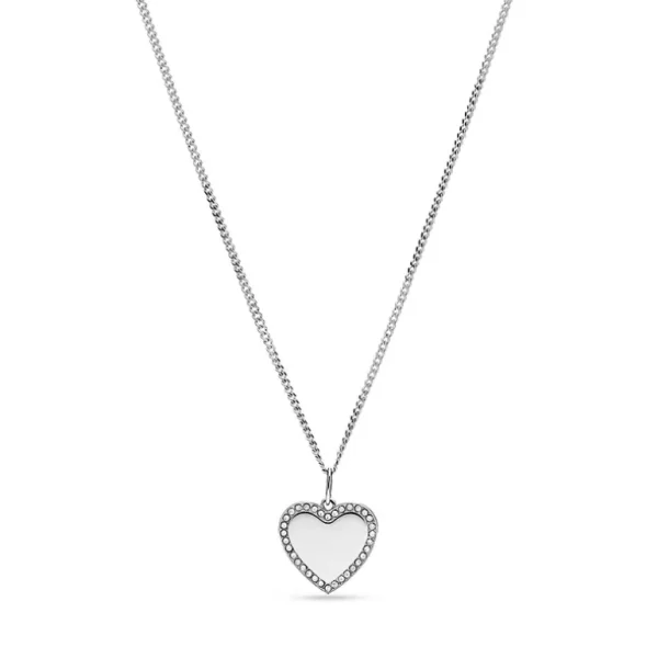 Fossil Stalen Be Mine ketting - Hartje (CZ Wit) JF03641040