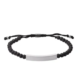 Fossil Stalen Drew armband - Beaded (Lava Zwart) JF03247040
