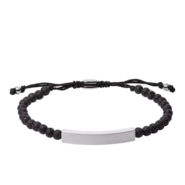 Fossil Stalen Drew armband - Beaded (Lava Zwart) JF03247040