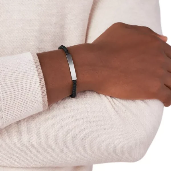 Fossil Stalen Drew armband - Beaded (Lava Zwart) JF03247040