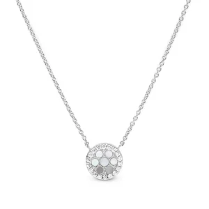 Fossil Zilveren ketting (Parelmoer Blauw/Wit) JFS00520040