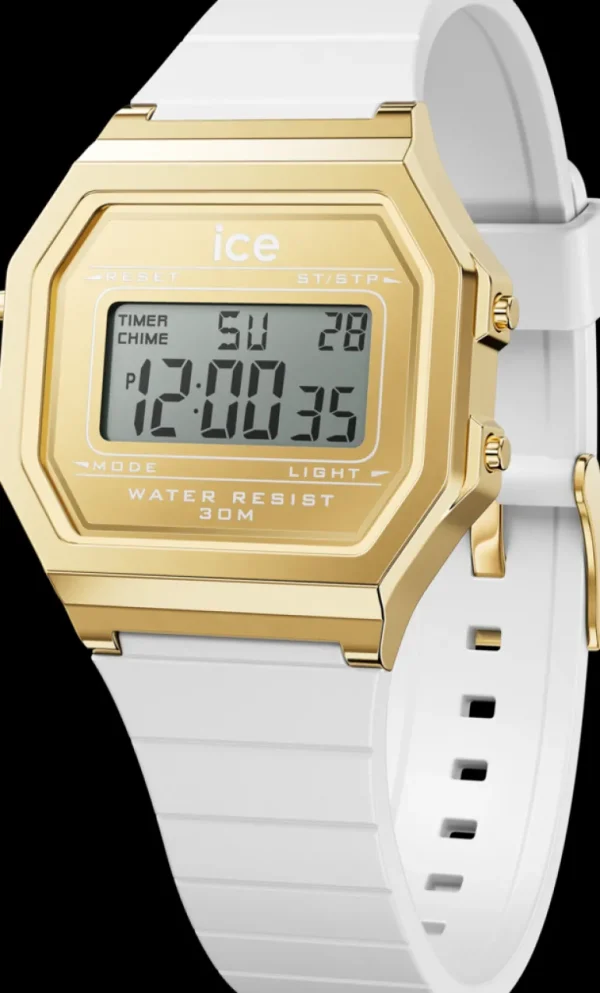 Ice-Watch ICE digit retro dameshorloge - White goldcolour (S) IW022049
