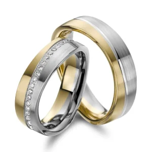 Italo Design Gouden Due-Uno trouwringen — FD75