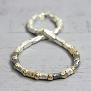 Jéh Jewels Touch of Gold collier - Buisjes en hamerslag balletjes 19148