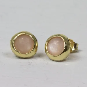 Jéh Jewels Touch of Gold oorbellen (Roze Maansteen) 20814