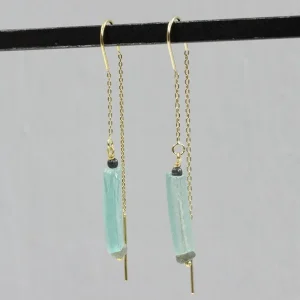 Jéh Jewels Touch of Gold oorbellen - Doortrek met Labradoriet en Roman Glass 21043-LB