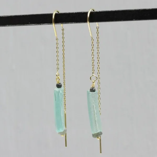 Jéh Jewels Touch of Gold oorbellen - Doortrek met Labradoriet en Roman Glass 21043-LB