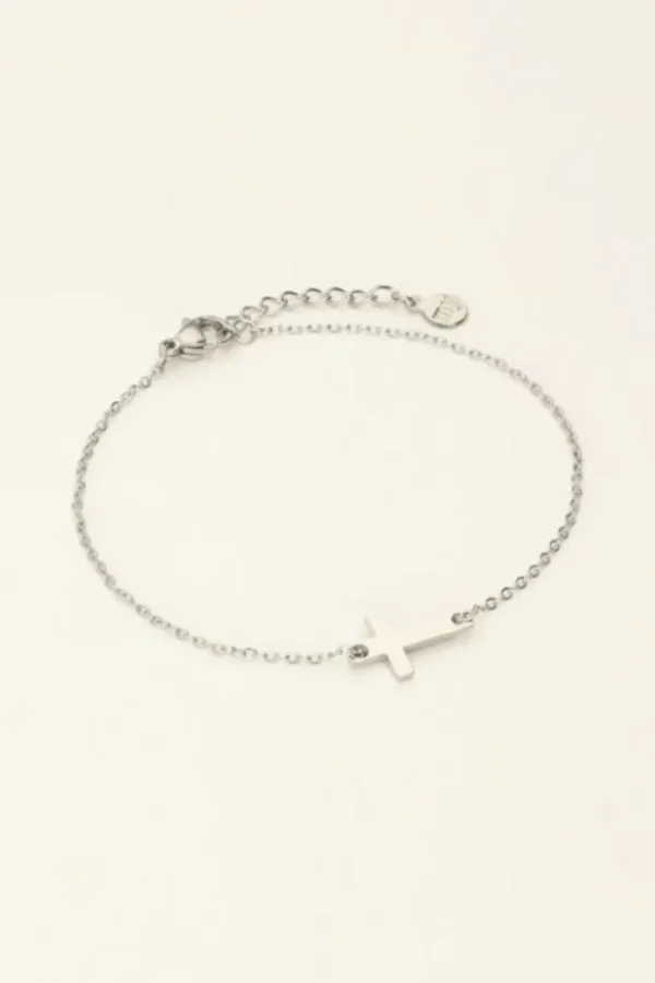 My Jewellery Armband met kruisje - Zilverkleurig MJ07917-1500