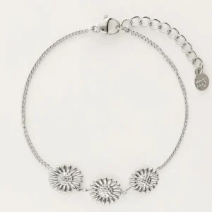 My Jewellery Armband met zonnebloem - Zilverkleurig MJ09722-1500