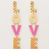 My Jewellery Candy oorbellen Love roze - Goud MJ10165-1200