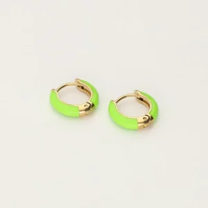 My Jewellery Candy oorringen klein groen - Goud MJ08357-1200