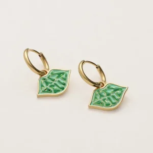 My Jewellery Candy oorringen met Tres Belle bedel groen - Goud MJ08354-1200