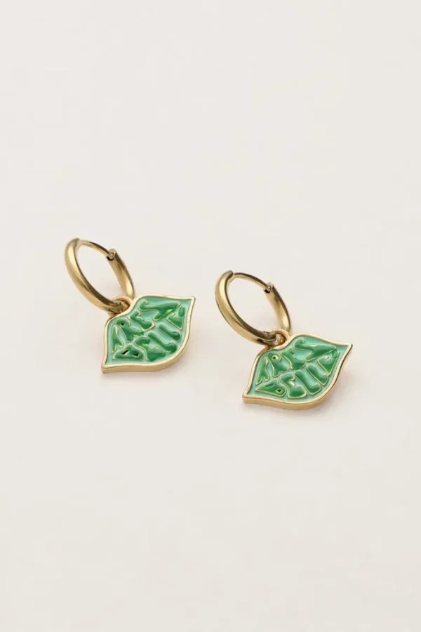 My Jewellery Candy oorringen met Tres Belle bedel groen - Goud MJ08354-1200