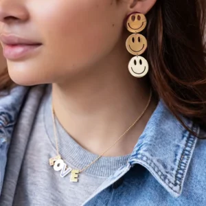 My Jewellery Candy oorringen met Smiley groot - Goud MJ10161-1200