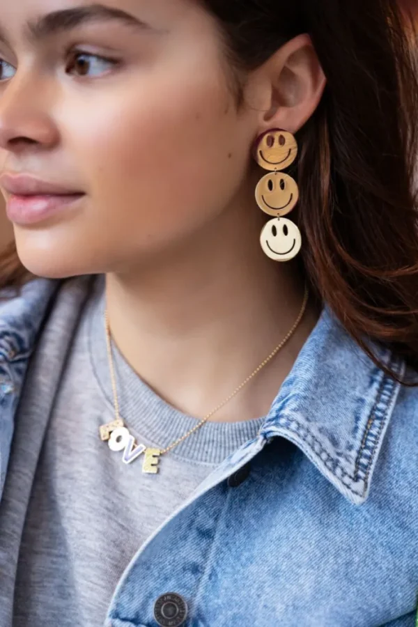 My Jewellery Candy oorringen met Smiley groot - Goud MJ10161-1200