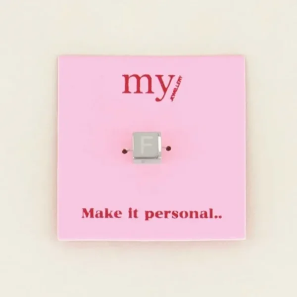 My Jewellery Cubes bedel initiaal (F) - Zilver MJ031851500F